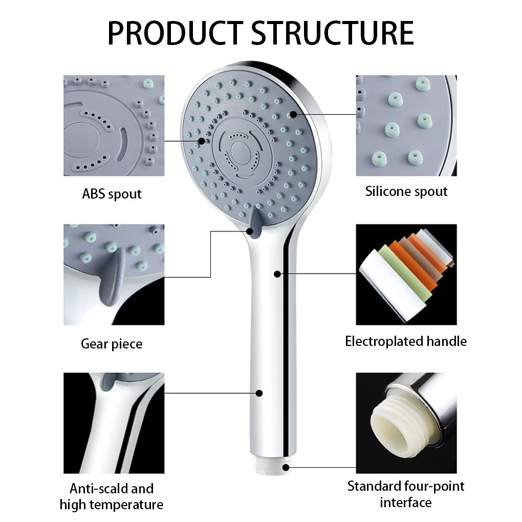 Badezimmer Sprayer Dusche Jetting Duschkopf Wasser Sparen Handheld Einstellbar 5 Modi SPA Dusche Bad Kopf Badezimmer Zubehör