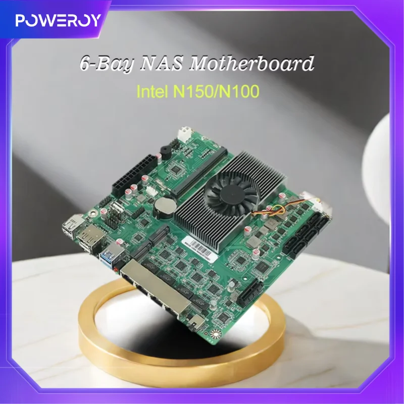 Nieuwe Mini Itx Nas Board Intel N150 N100 6-Bay 6xsata3. 0 Dual Nvme 4X2.5G Netwerk Ddr5 Max 16Gb Ram Alles-In-Één Thuisserver