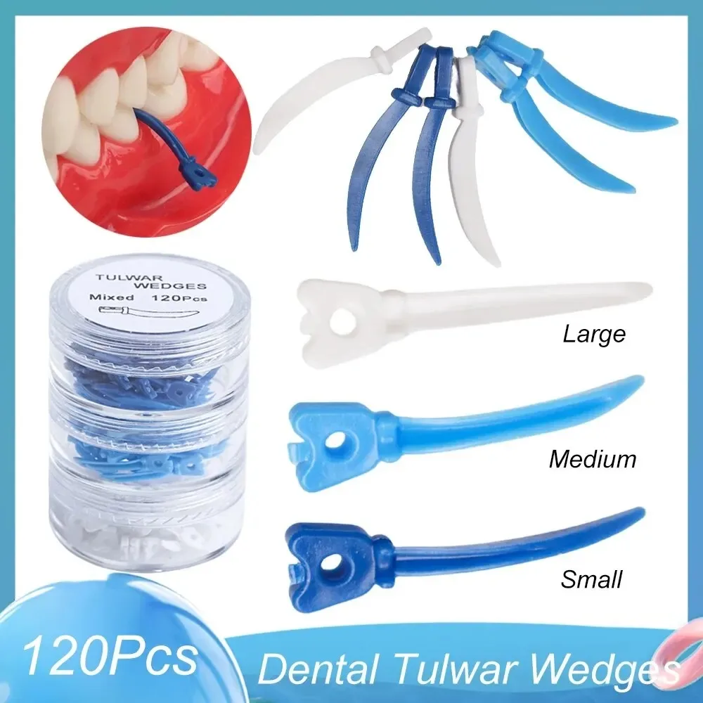 Kliny dentystyczne Tulwar, jednorazowy system matrycy segmentowych, plastikowe wkłady, kliny do wypełniania szczelin z dziurką, materiały dentystyczne.