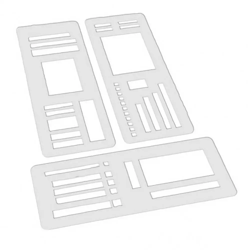Planner Stencil Set Coil-bound Notebook Stencil Handmade Flexible Template Set for Diy Scrapbooking Journaling with Dot Grid