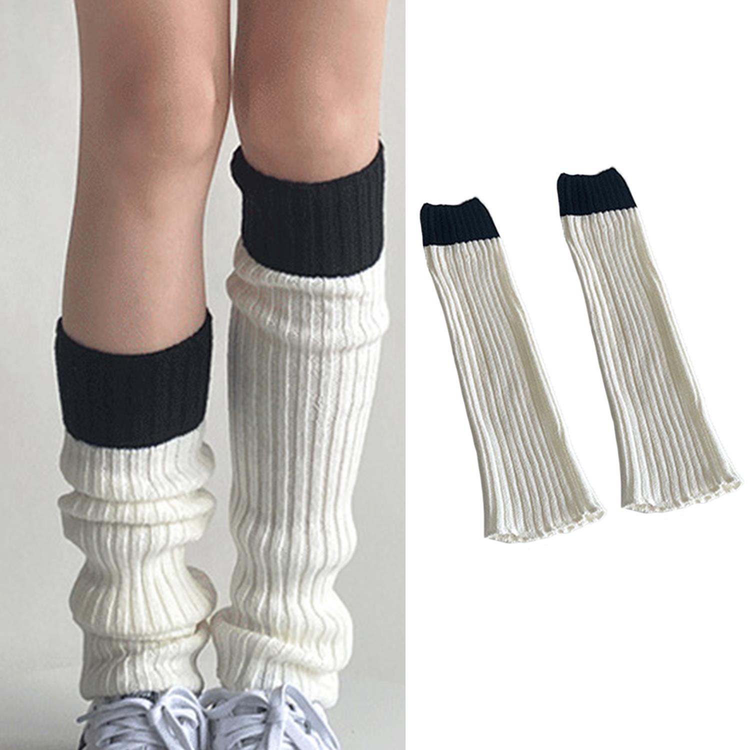 Autumn Winter Women's Leg Warmers Solid Color Lolita Wool Knitted Long Socks Foot Cover Arm Warmer Crochet Heap Sock Boot Cuffs