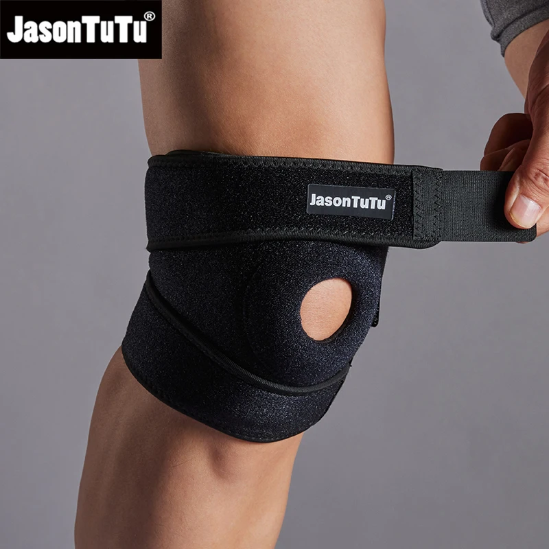 JASONTUTU 1PCS 통기성 4 스프링 무릎 지원 중괄호 Kneepad 조정 가능한 슬개골 무릎 패드 안전