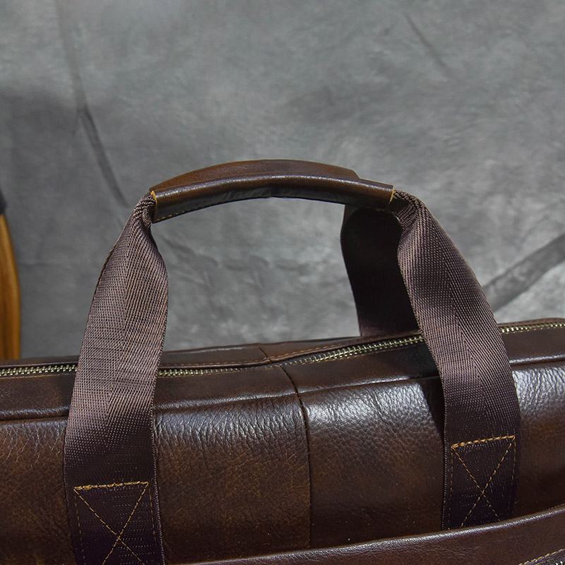 Echt Lederen Aktetas Voor 15.6 Inch Laptop Computer Tas Cowskin Handtas Voor Heren Heren Lederen Crossbody Schoudertas