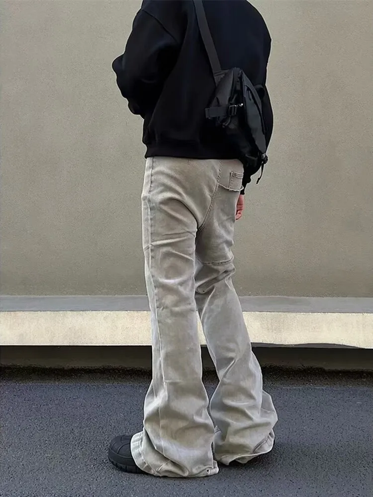 男性用バギースタックフレアジーンズ、ヴィンテージロングパンツ、kanyeサイバーストリートウェア、新しいロックウェア、y2kファッション、2022