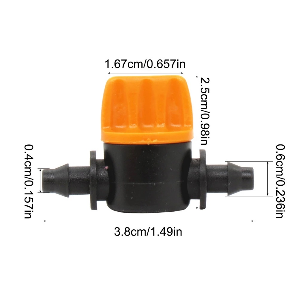 20PCS Pvc Pipe Through Valve Irrigation Double Barb Mini Valve Drip Irrigation Capillary Mini Switch Valve