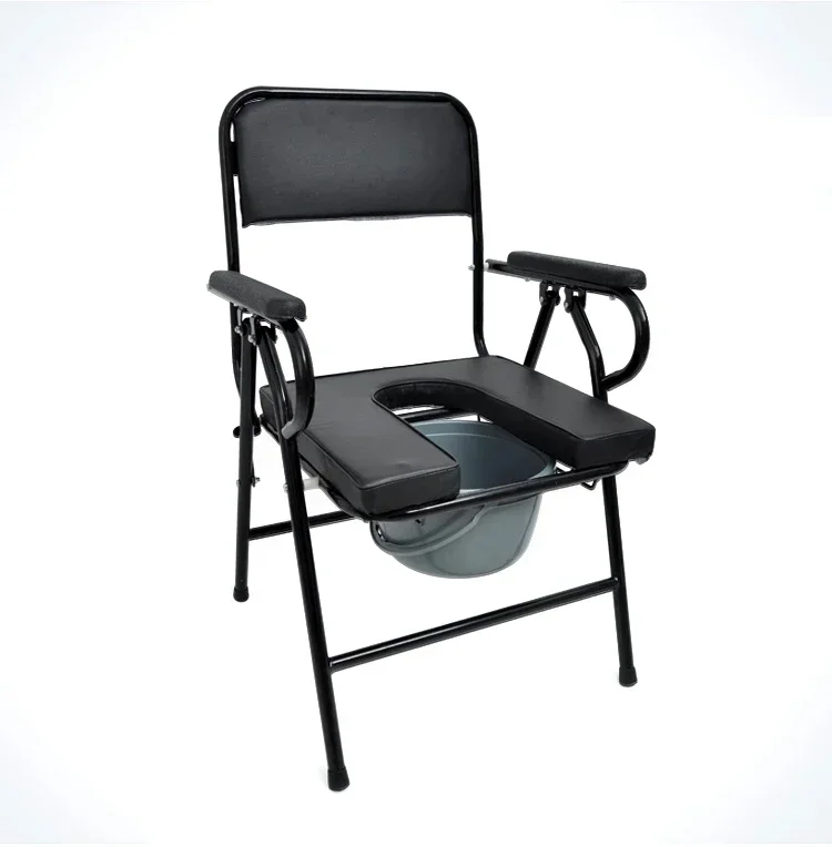 Silla de orinal de fábrica para ancianos, asiento de inodoro plegable y cómodo