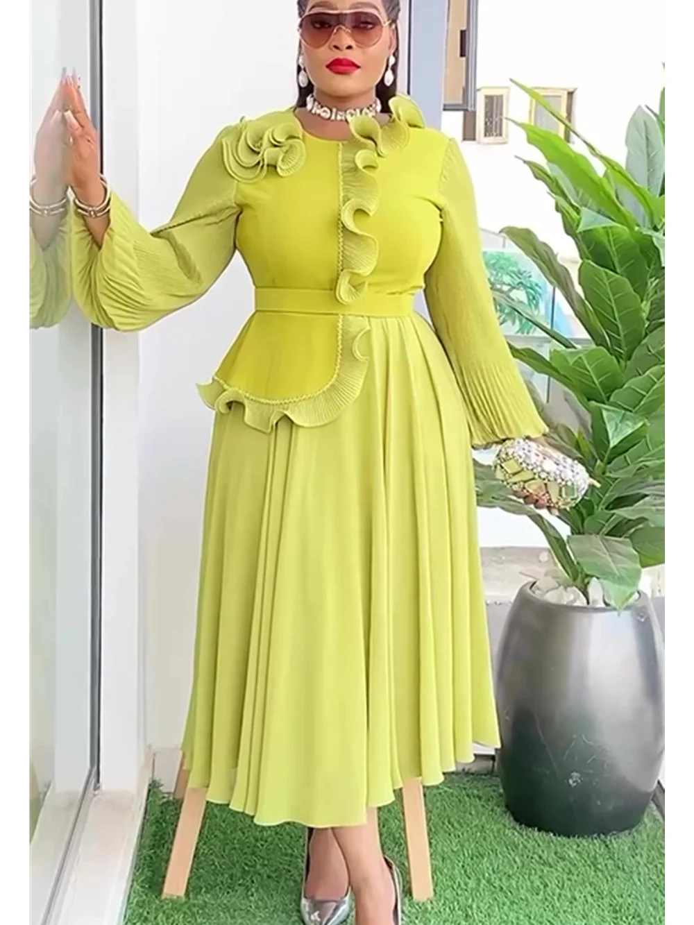 Vestidos africanos para mujer 2025, vestido largo de fiesta de noche de talla grande, ropa africana, vestido largo elegante de gasa musulmán turco