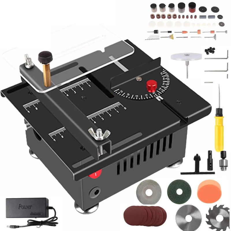 100 W Mini-Tischkreissäge, 5000 U/min, kleine elektrische Holzbearbeitung, Tischkreissäge, handgefertigt, DIY, Hobby, Modellhandwerk, Schneidemaschine, 16 mm Klingenwerkzeug