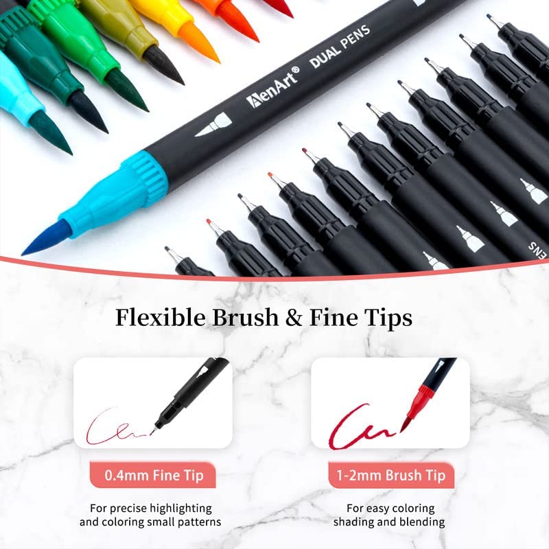 ปากกามาร์กเกอร์ศิลปะสีน้ำปลายสักหลาด12-120สีแปรงคู่สำหรับ set pulpen วาดภาพตัวอักษร