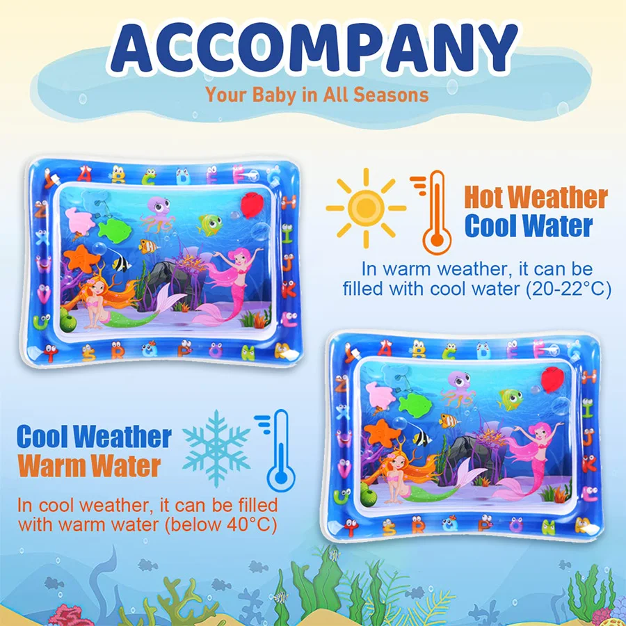 1pc sereia inflável pvc jogando esteira do bebê jogar tapete de água almofada da criança crianças educação precoce atividade brinquedos esteira almofada presente