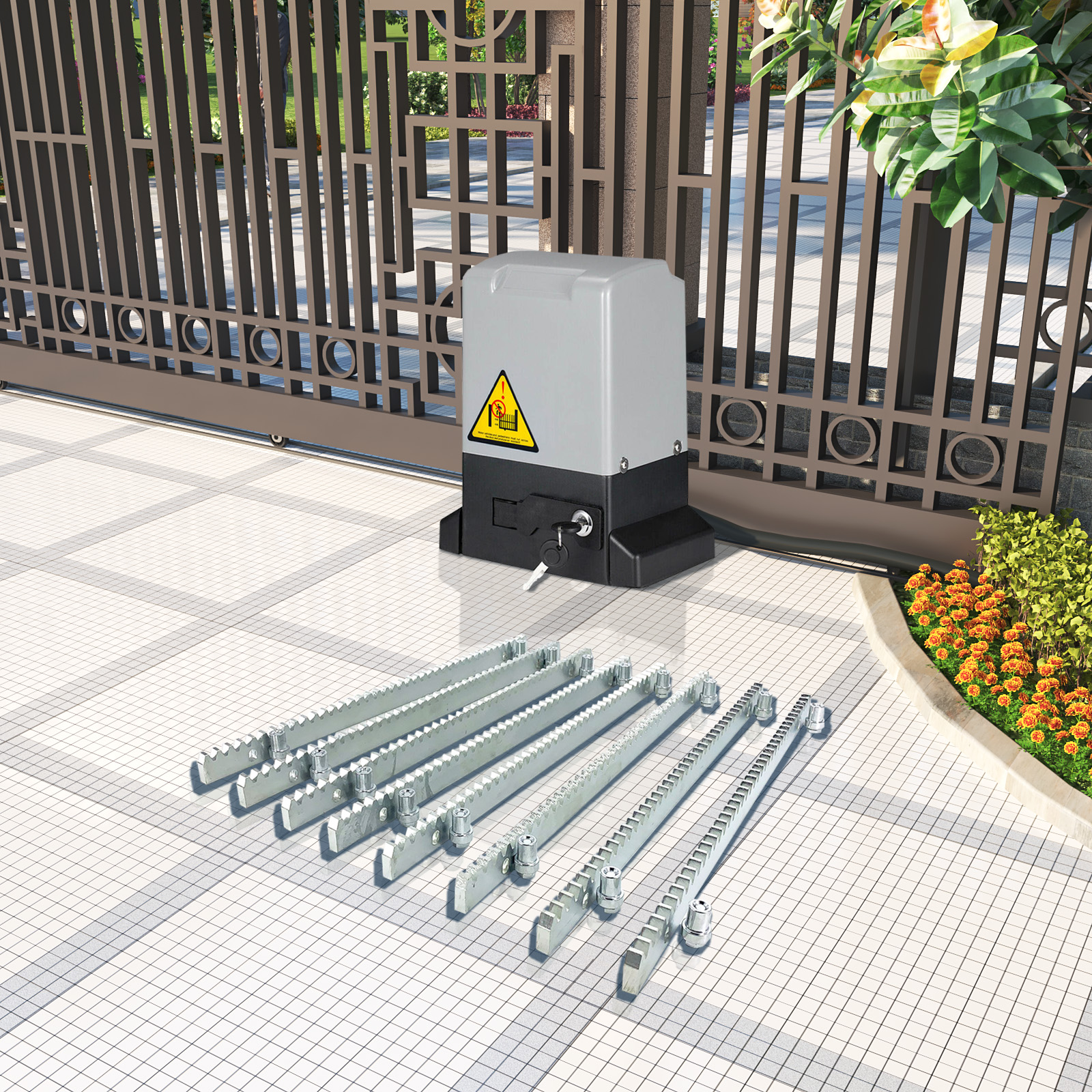 Abridor de portão deslizante elétrico, 550w/370w/750w, motor ac, operadores de porta automática, kit de abridor de porta de garagem resistente, 2000kg