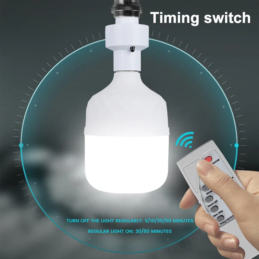 Portalámparas LED inteligente con Control remoto por infrarrojos, E27, AC85-265V, temporizador de enchufe Universal, cambio de Color, fácil instalación para el hogar, 2025
