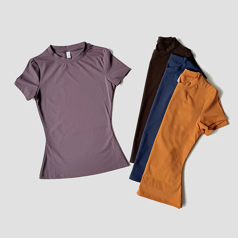 WAREBALL เสื้อกีฬา Quick-drying LADIES Tank Top ฟิตเนสวิ่งโยคะแขนสั้น Elastic Breathable โยคะเสื้อยืดผู้หญิง