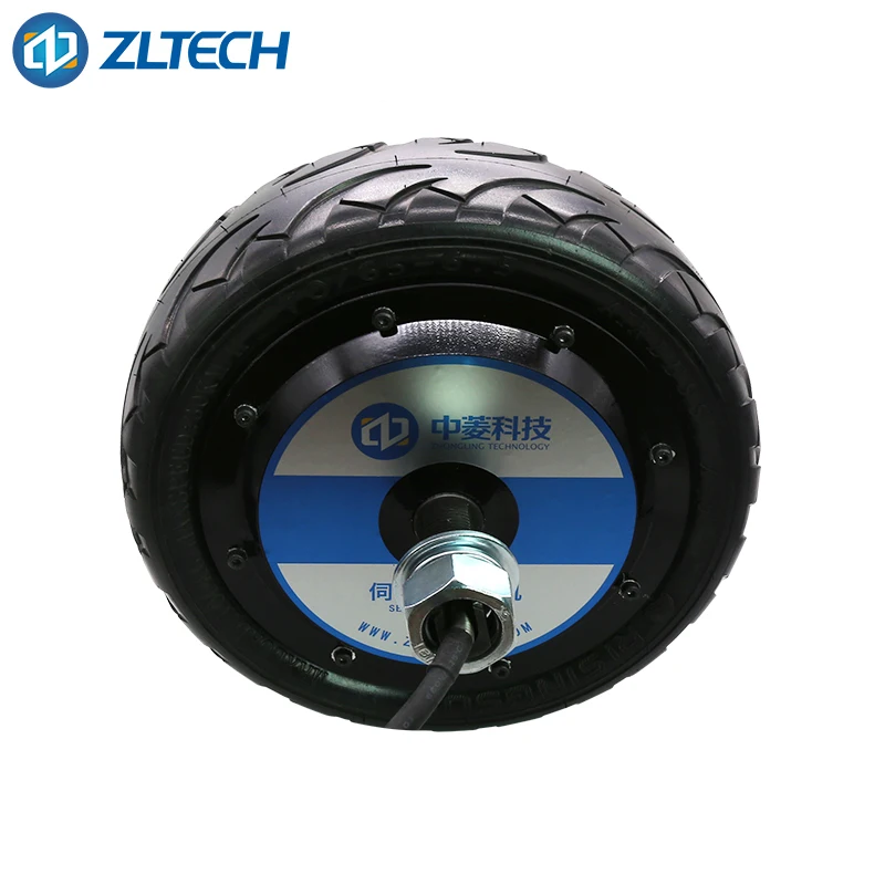 High Power 10 Inch 48V 500W 40N.m 1024 Wire Encoder Brushless DC Servo Wheel Hub Motor With Rubber Tire For Electric Car