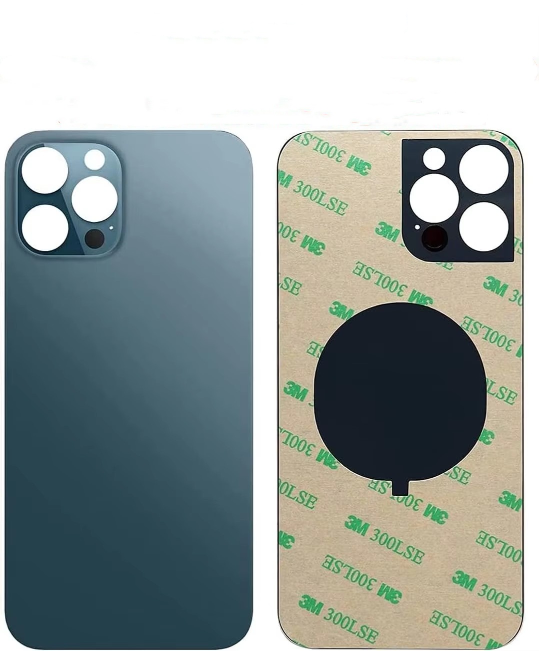 Rückglas + 3M-Kleber für iPhone 12 Pro-12 Pro Max, hintere Abdeckung, Glas, schnelles Ersatzgehäuse, Batterieabdeckung, großes Loch, hinteres Glas