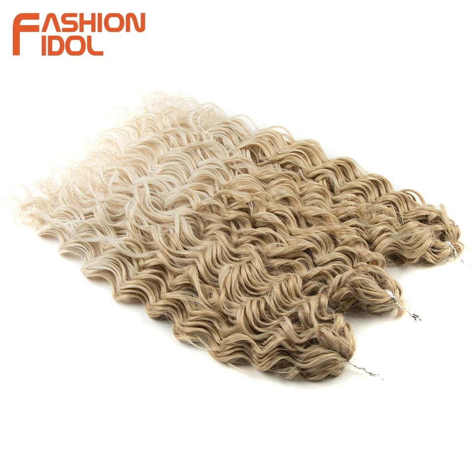 MODE IDOL Tiefe Welle Twist Häkeln Haar Synthetische Afro Lockige Häkeln Zöpfe Ombre Orange Flechten Haar Extensions Für Frauen