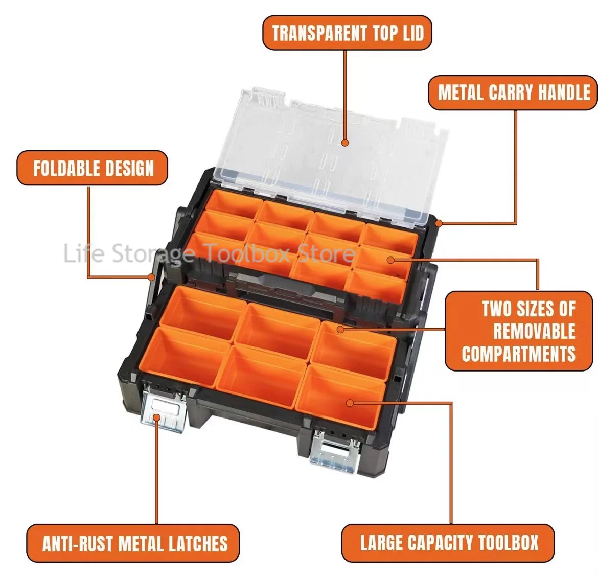 Plastic Parts Tool box organizer box Hardware Tool Storage Box Empty Large Tool Box Drawer Type Organizer Screw Parts Box