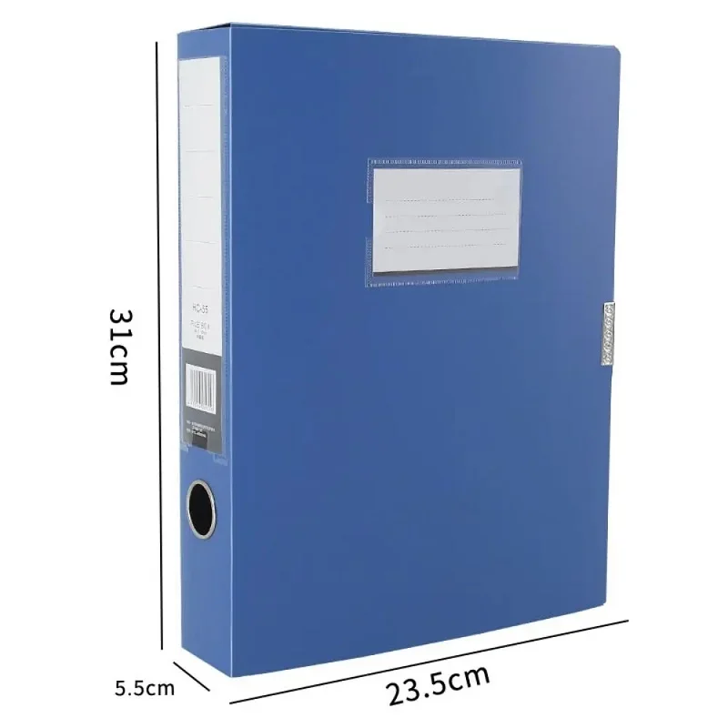 Black Blue A4 File Folder Multifunctional PP Plastic Thickened Document Case Dustproof Paper Storage Box Contract