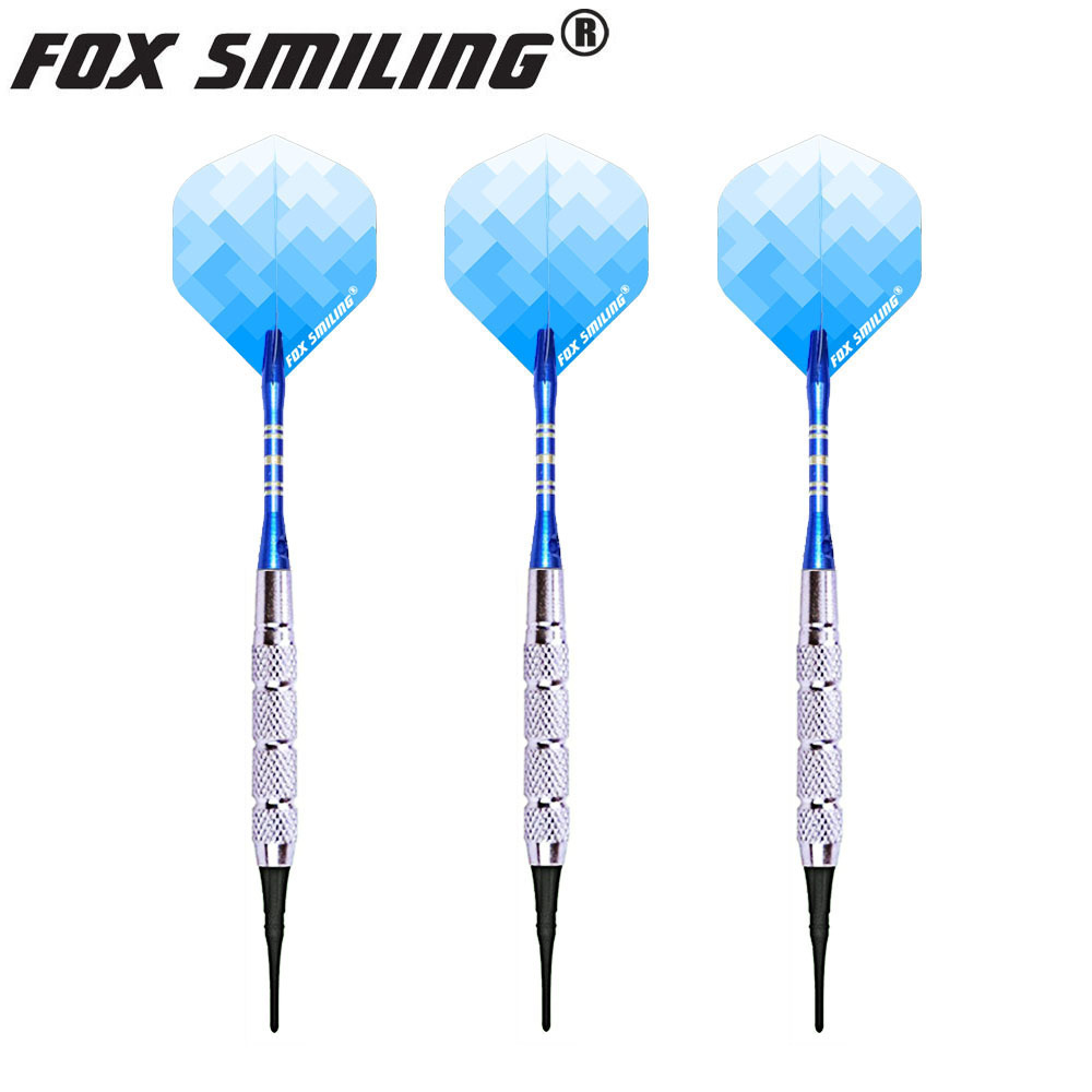 Fox Smiling 3PCS 18g Dardos blandos electrónicos con ejes de dardos de aluminio y puntas de plástico