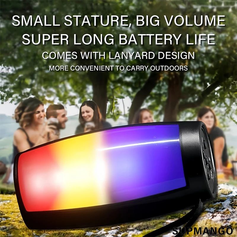 RGB kleurrijke lichten Draadloze Bluetooth-luidspreker met LED-licht Draagbare buitenstereo Ondersteunt TF- en U-schijfuitbreiding