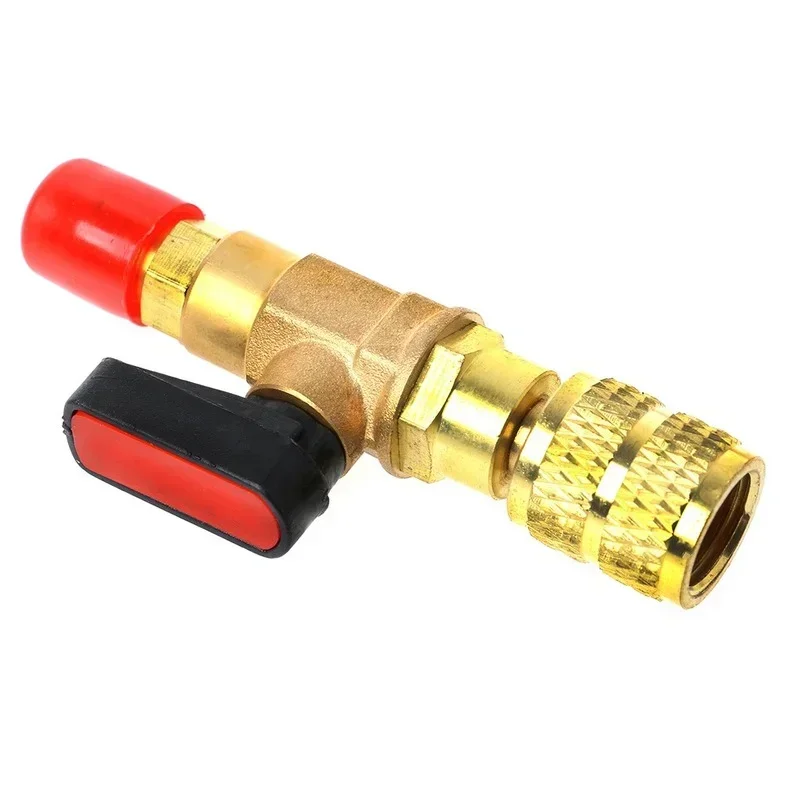 1/4 "수-1/4" 암 SAE R410A 냉매 스트레이트 볼 밸브, AC 충전