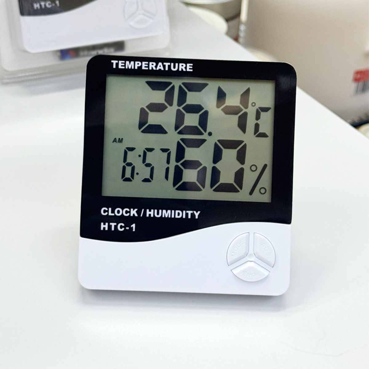 HTC-1 HTC-2 medidor Digital de temperatura y humedad LCD electrónico termómetro interior exterior higrómetro estación meteorológica reloj