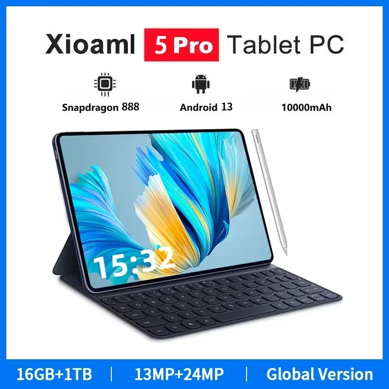 2024 nueva versión Global Pad 5 Pro P70 Prua Tablet Android 12 PC 16GB 512GB 11 pulgadas pantalla Tablet 5G WiFi MI Tablet PC