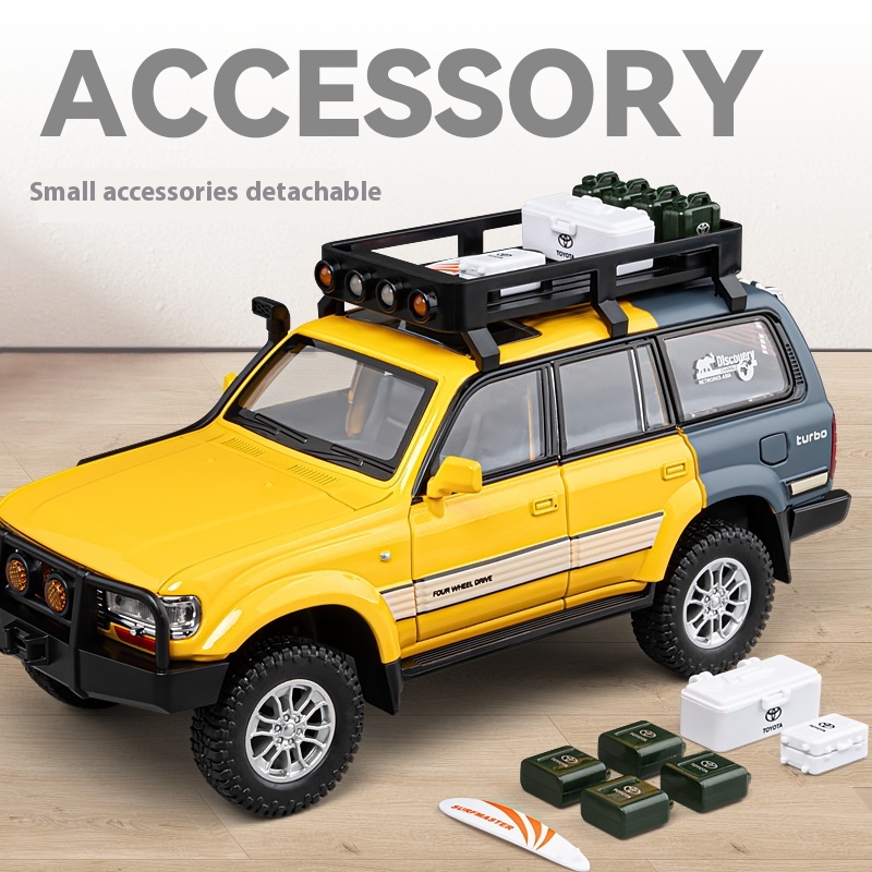 Escala 1:24 LC80 veículo off-road liga modelo de carro fundido brinquedo ornamento presente lembrança colecionável