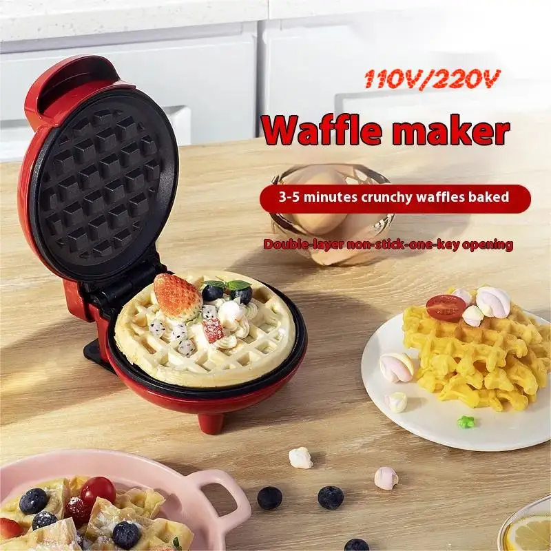 Teglia da forno per torte e panini, teglia elettrica per colazione domestica, mini macchina per biscotti per waffle multifunzionale completamente automatica