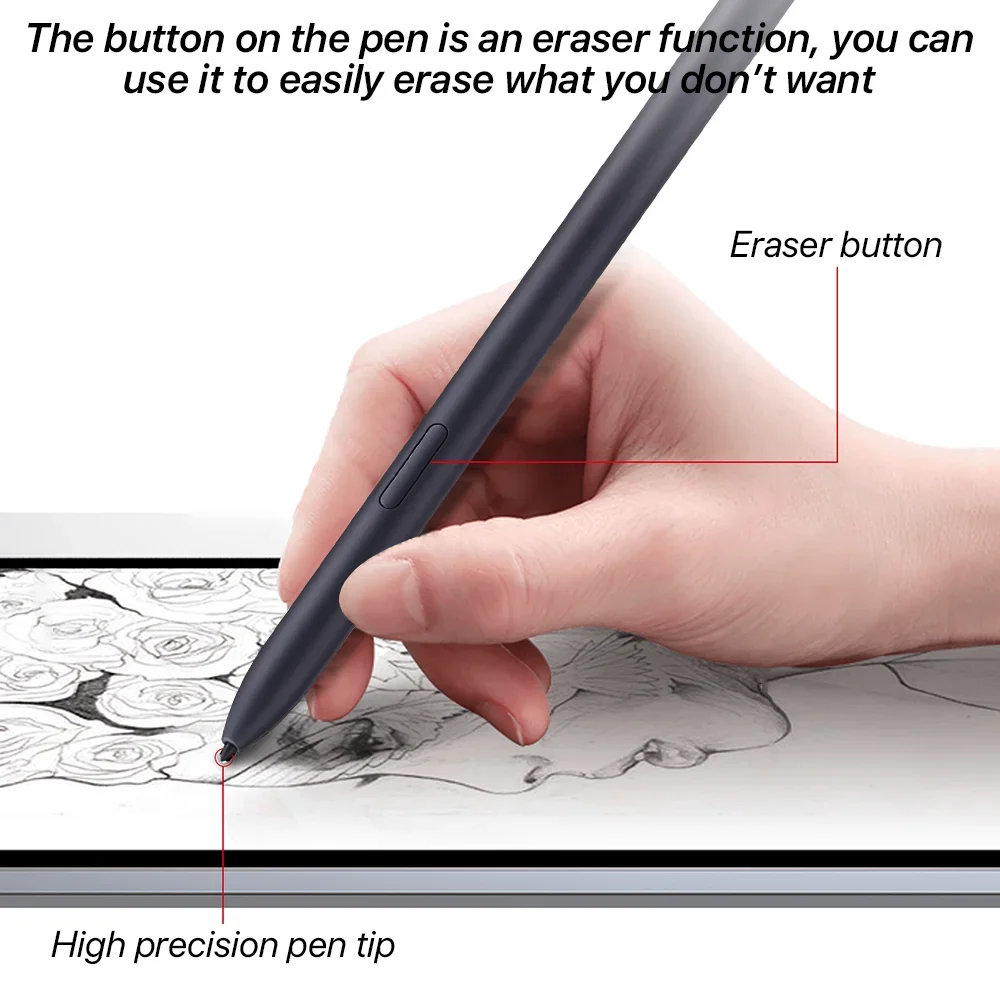 S ปากกาสําหรับ Samsung Galaxy Tab S6 Lite S7 FE S8 Plus S9 Ultra Stylus สําหรับ Samsung ปากกาความดัน Sensing ยางลบปากกาสัมผัสดินสอ