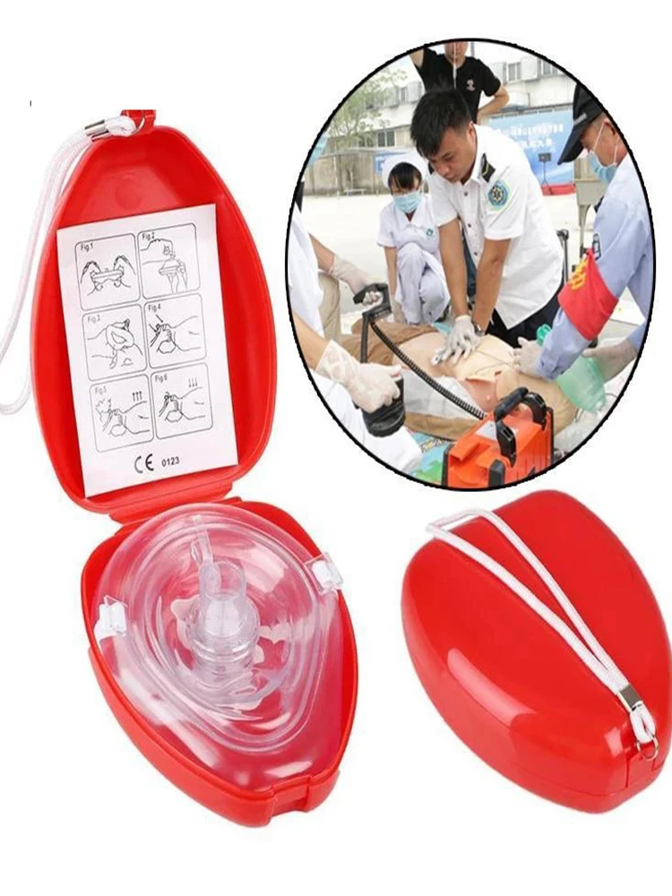 1 pces-10 pces profissional primeiros socorros cpr máscara de respiração proteger resgatores respiração artificial reutilizável com ferramentas de válvula unidirecional