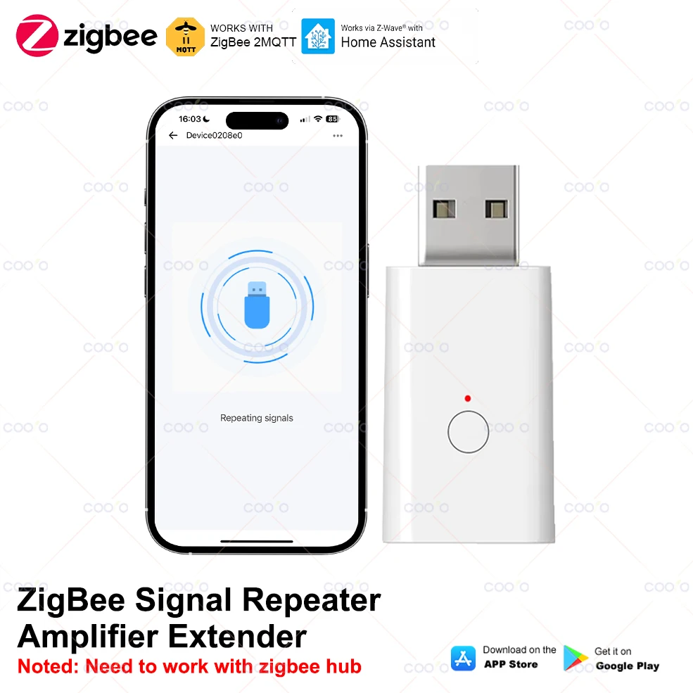 ZigBee Repetidor de Sinal Amplificador de Sinal Extensor USB Funciona com ZigBee Gateway Home Assistant Zigbee2mqtt Dispositivo de Casa Inteligente