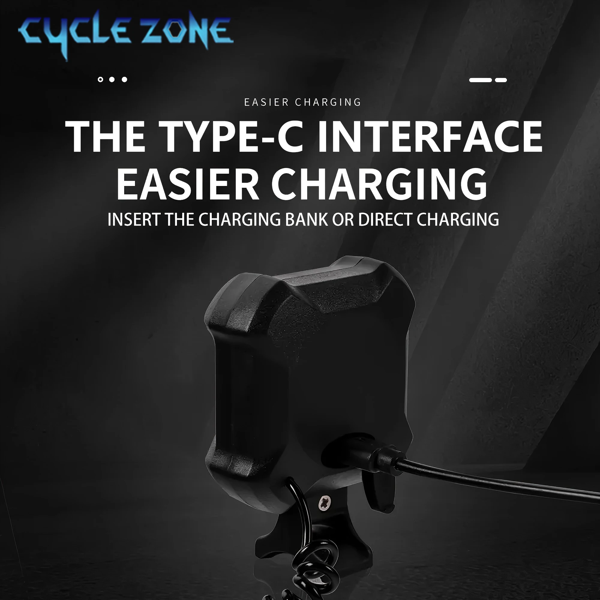 ไฟจักรยานพร้อมกระดิ่งอิเล็กทรอนิกส์ สำหรับจักรยานเสือภูเขา ชาร์จด้วย TYPE-C ไฟเตือนสำหรับปั่นจักรยาน ไฟหน้าสำหรับปั่นจักรยานเพื่อความปลอดภัยในเวลากลางคืน