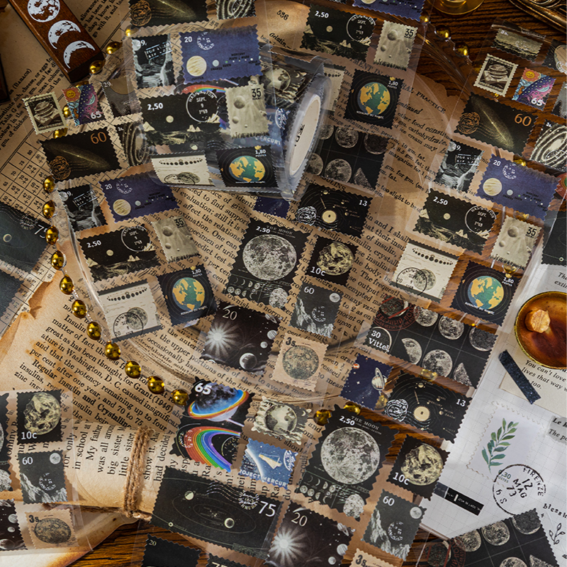 ヴィンテージナチュラル郵便局マスキング和紙テープレトロスタンプ装飾粘着テープ Diy スクラップブッキングステッカーラベル文具