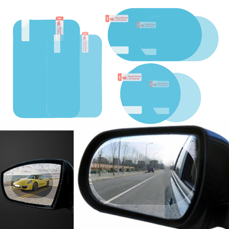 2PCSRainproof Car Rearview Mirror Sticker Anti-fog Window Foil Clear Protective Film Rain Shield Motorcycle Protective Soft Film