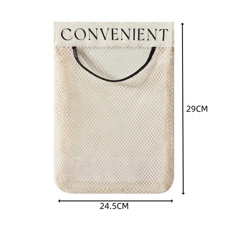 Wall Mounted Large Capacity Storage Bag Kitchen Garbage Bag Clutter Organizer Velcro Storage Pocket Multi-Purpose High Elastic