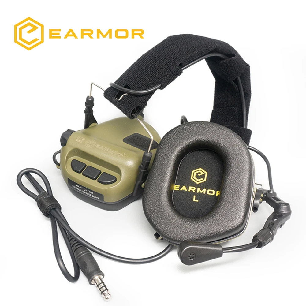 Earmor Tactical Headset M32 Mod4 Active Shooter Oorbeschermers Helm Headset Met Helm Rail Adapter 360 ° Rotatie