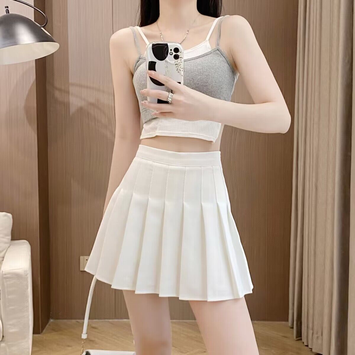 Mini Rokken Womens 2025, Zomer Japanse School Geplooide Rokken Hoge Taille Kawaii Leuke Roze Geruite Rok Uniform Harajuku Jupe