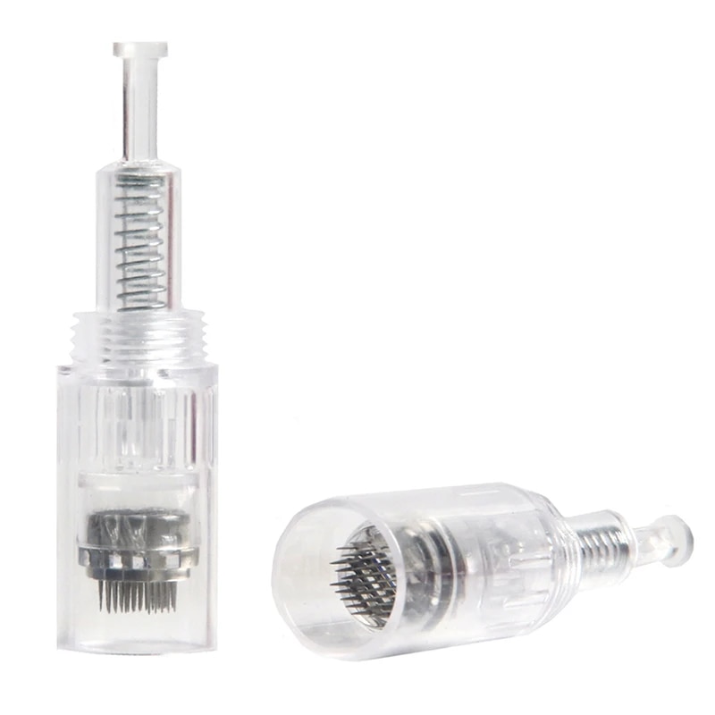 50 stücke 12pin/36pin Runde Nano Microneedling DermaPen Nadeln Schraube Patrone Ersatz Köpfe Tattoo Nano MicroNeedle