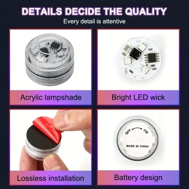 Draadloos zelfklevend LED-auto-interieur Omgevingslicht Afstandsbediening Decor Auto Dak Voet Sfeerlamp Fietsachterlicht