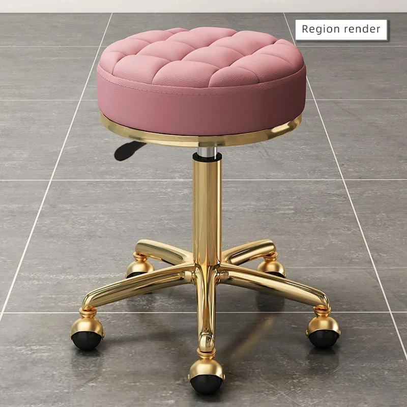 Tabouret de salon de coiffure doré, banc de coiffeur, chaise de massage, chaise de clinique, siège de bureau à domicile, meubles de salon