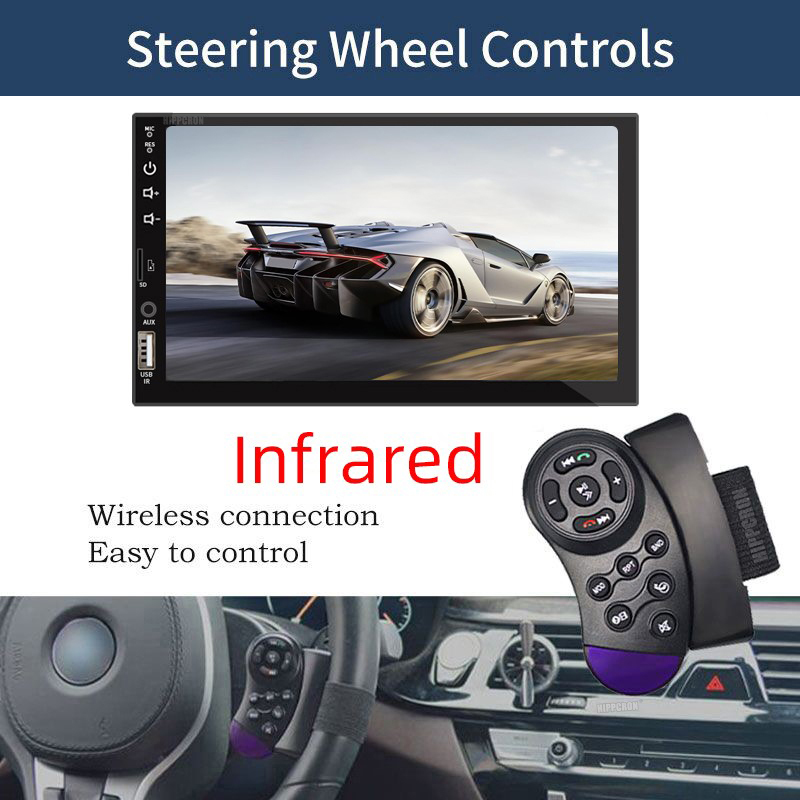 Radio con pantalla táctil para coche, de 7 pulgadas MP5 reproductor Multimedia, 1 Din, FM, ISO, entrada auxiliar de alimentación, Bluetooth, USB, Mirror Link, autorradio Universal
