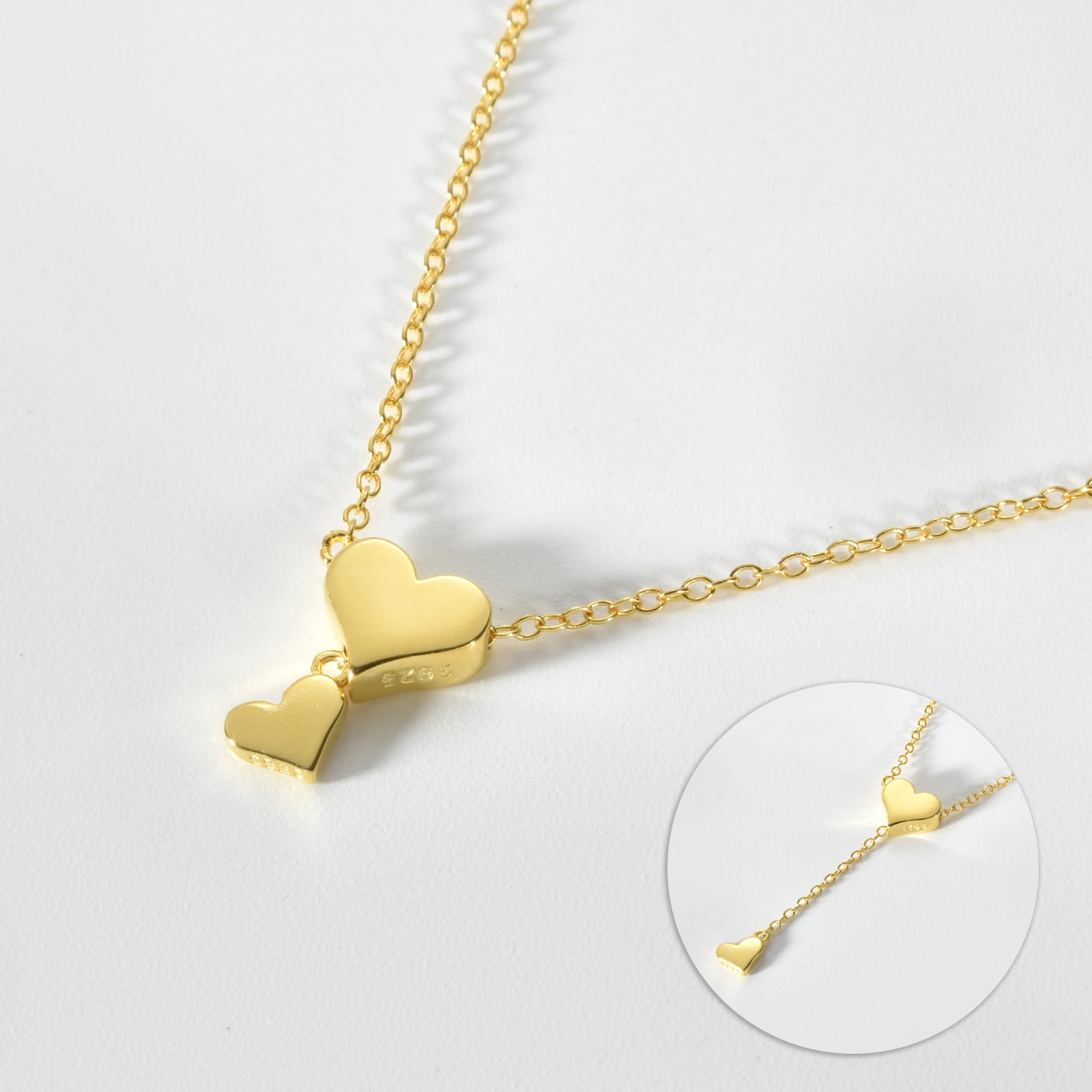 ANDYWEN, transformador de Plata de Ley 925, cadena ajustable, colgante de corazón, collar con dije, gargantilla de gota, joyería de lujo redimensionable para mujer