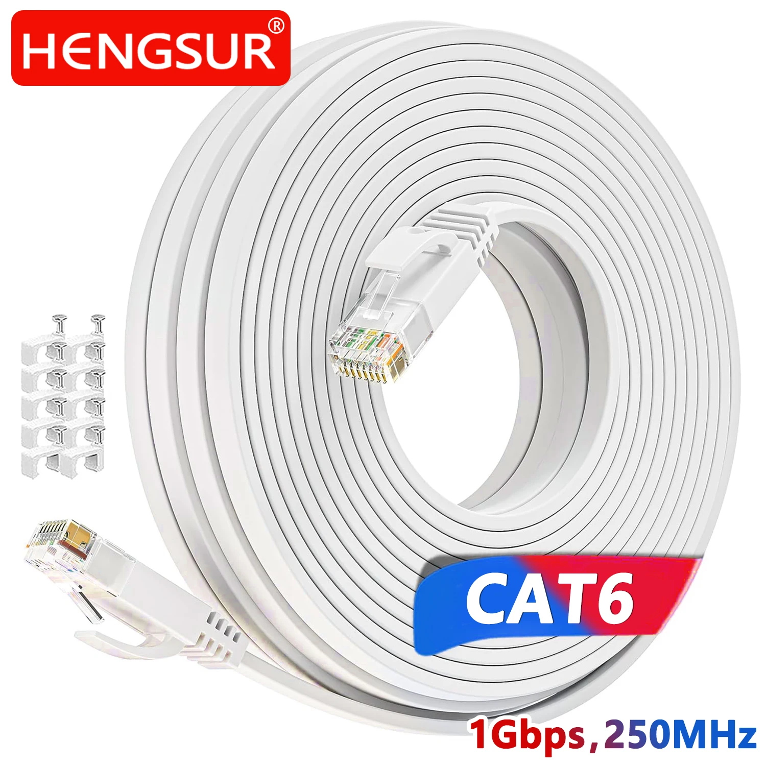 Cable Ethernet Cat6, Cable plano Lan, Cable de conexión de red UTP RJ45 para PS5, PC, IPTV, Xbox, enrutador de Internet, Cable de Internet Cat 6