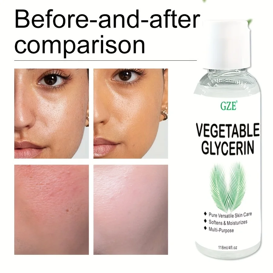 GZE-Glicerina Vegetal Multiusos, 100% Pura, Cuidados Versáteis com a Pele, Suavizante e Hidratante, Cuidados com a Pele Multiusos