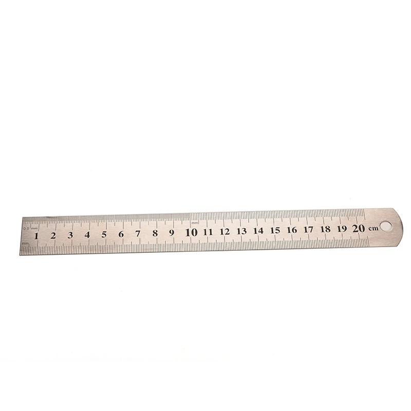 Righello in metallo Righello metrico in acciaio inossidabile Strumento di misurazione bifacciale di precisione 20 cm