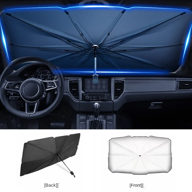 Nuovo parasole per auto Ombrello Protezione parasole Parasole anteriore Estate Sole Interni Parabrezza Protezione Accessori Ombreggiatura automatica