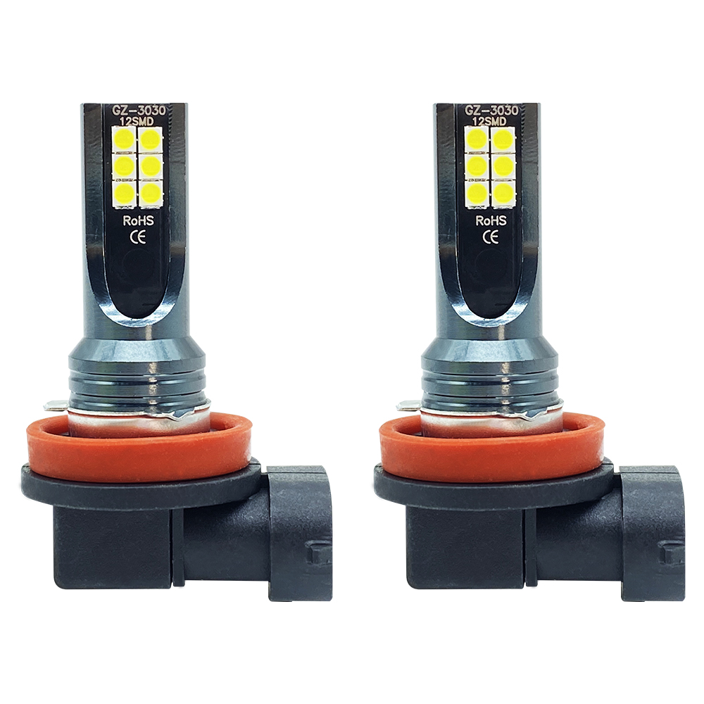 2 pçs h8 h9 h11 led lâmpadas de nevoeiro do carro drl motocicleta farol lâmpada condução automática farol 3000k 6000k 12000k 12v 24v 80w