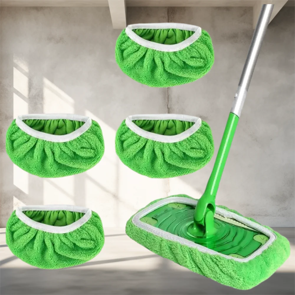 1/4 Stuks Nat & Stomerij Doeken Duurzaam Absorberende Spons Microfiber Mop Pads Platte Mop Hoofd Wasbare Mop doek Herbruikbare Sweepin