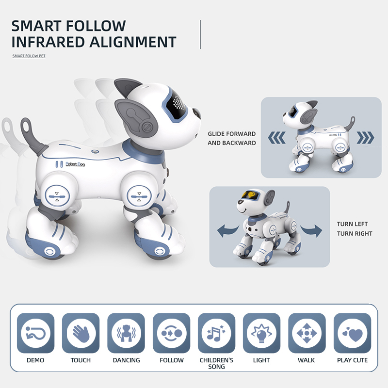 Robot électronique RC drôle pour chien, cascadeur, chiot, commande vocale, Programmable, sens tactile, chanson musicale, jouets pour enfants